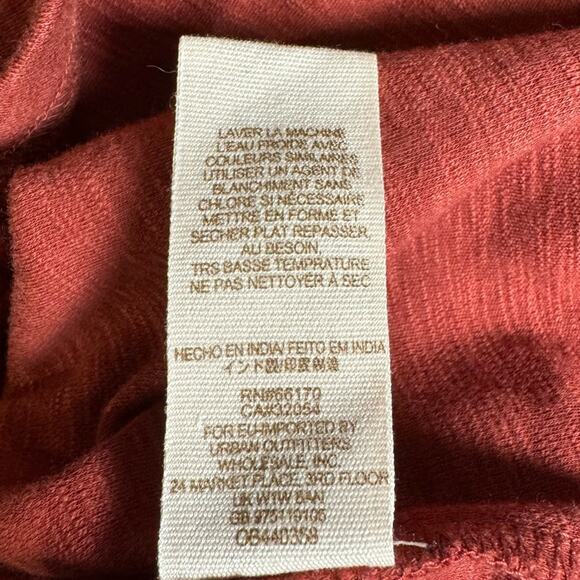 free people | lucky lace up burnt orange long sleeved boho women's top sz S - Picture 8 of 9